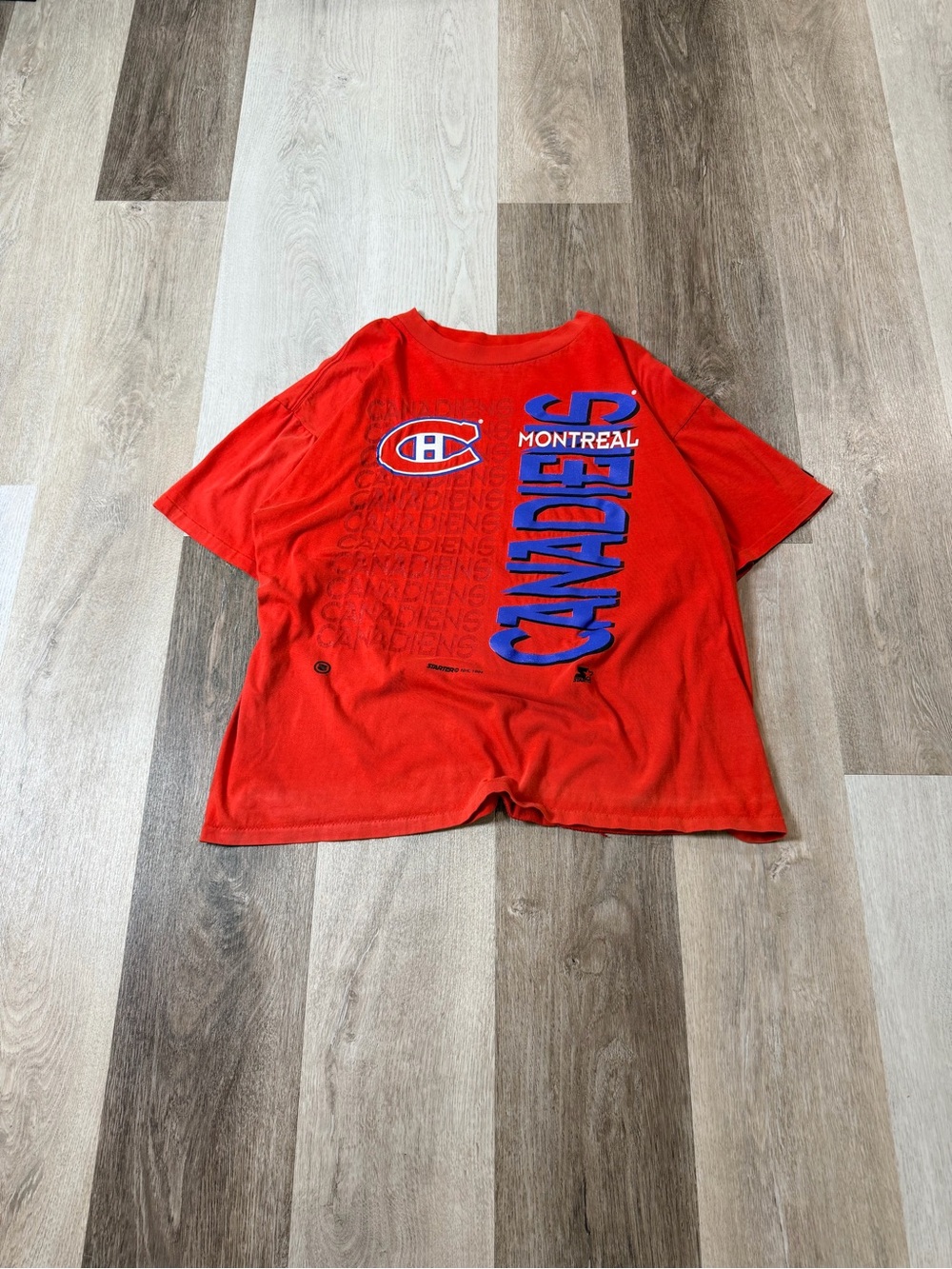 Vintage 90s Montreal Canadiens Starter Red Graphic Short Sleeve Tee